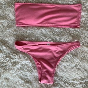 Barbie strapless pink bikini set